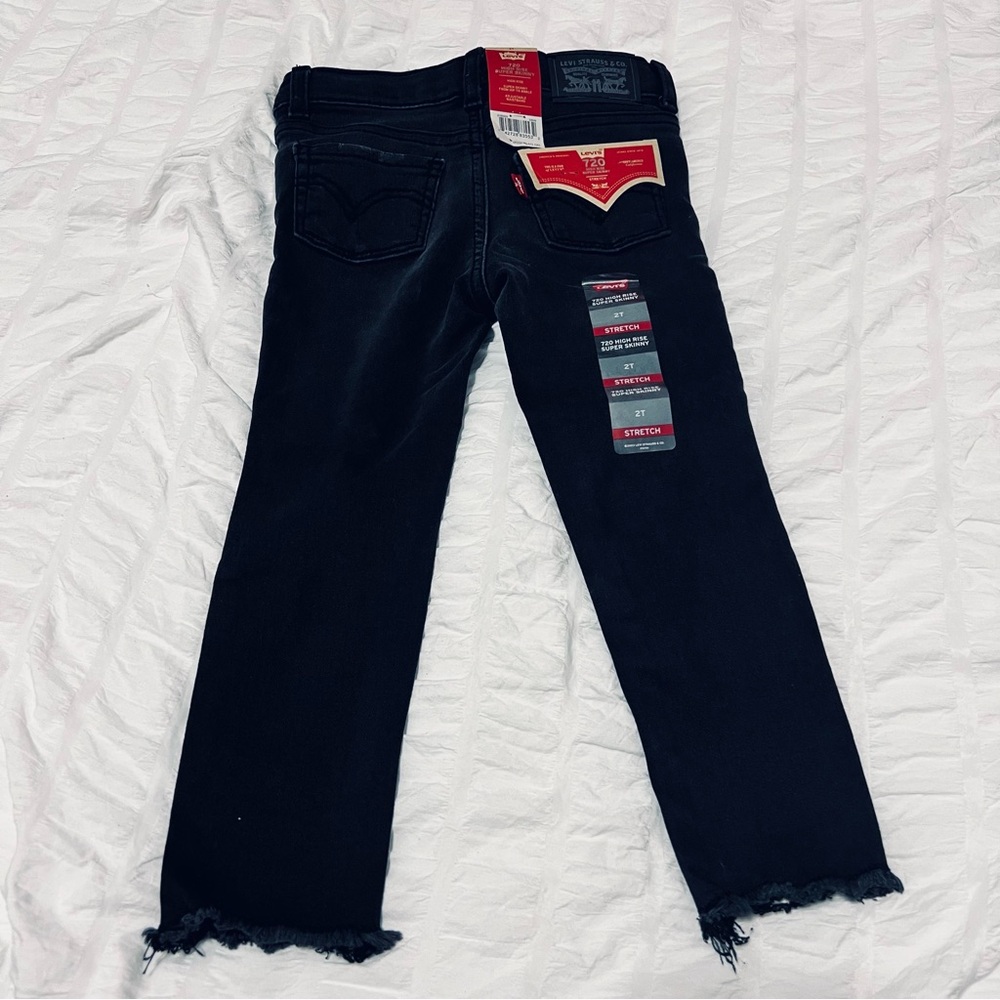 Levi's Girls' High-Rise Distressed Super Skinny Jeans - Black 2T